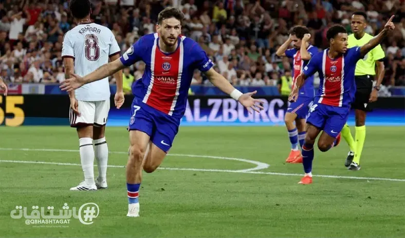 باريس سان جيرمان الفرنسي يحافظ على لقبه بطلاً لكأس السوبر الأوروبي بفوزه 2-1 على أستون فيلا الإنجليزي