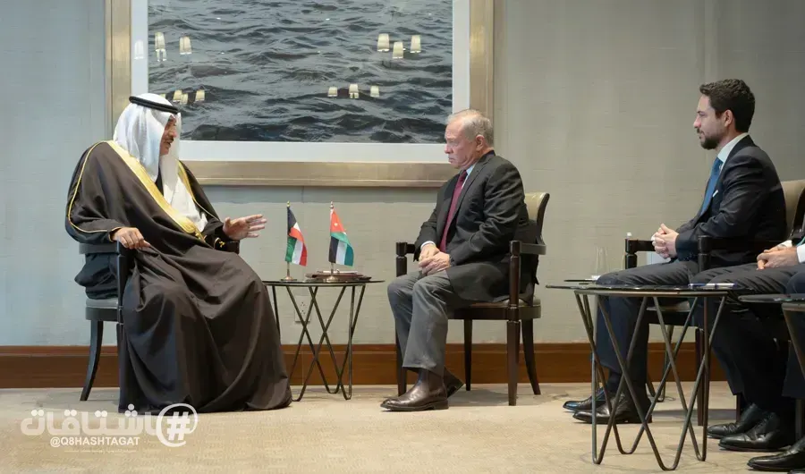 ممثل سمو أمير البلاد يلتقي ملك الأردن وولي عهده في نيويورك