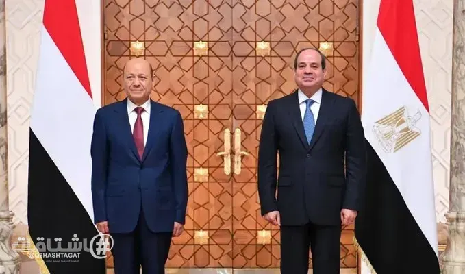 السيسي يؤكد للعليمي ضرورة الحفاظ على وحدة الدولة اليمنية ومؤسساتها