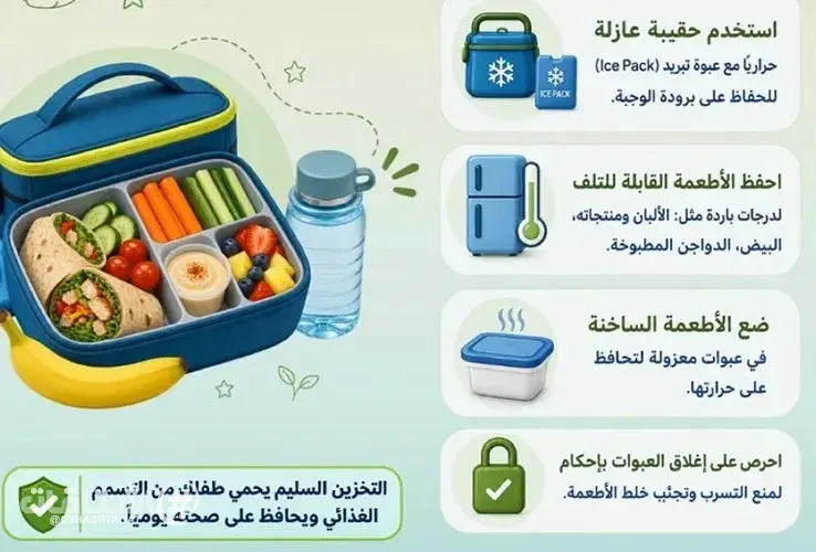 «الهيئة العامة للغذاء والتغذية» تدعو لاتباع الممارسات الصحية السليمة عند إعداد وحفظ الوجبات المدرسية