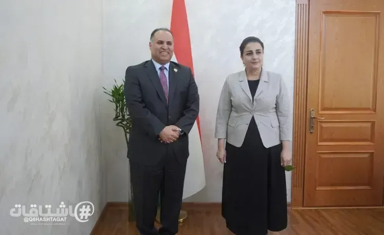 وزيرة العمل والهجرة وتوظيف السكان في طاجيكستان صالحة زادة مع سفيرنا لدى طاجيكستان محمد العميري