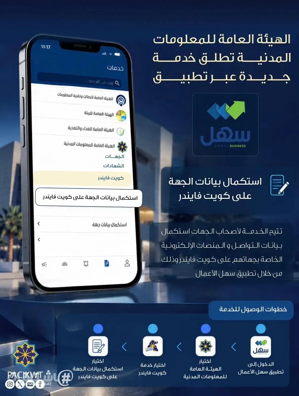 “المعلومات المدنية” تطلق خدمة لاستكمال بيانات الجهات على “كويت فايندر”