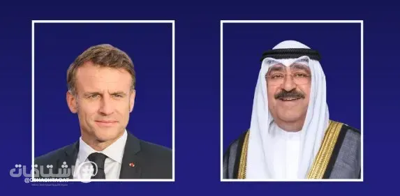 سمو الأمير والرئيس الفرنسي يتبادلان قلادة مبارك الكبير ووسام جوقة الشرف الفرنسي الأكبر