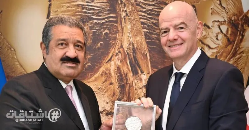 رئيس الاتحاد الكويتي لكرة القدم الشيخ أحمد اليوسف اجتمع مع رئيس (FIFA) إنفانتينو في سويسرا