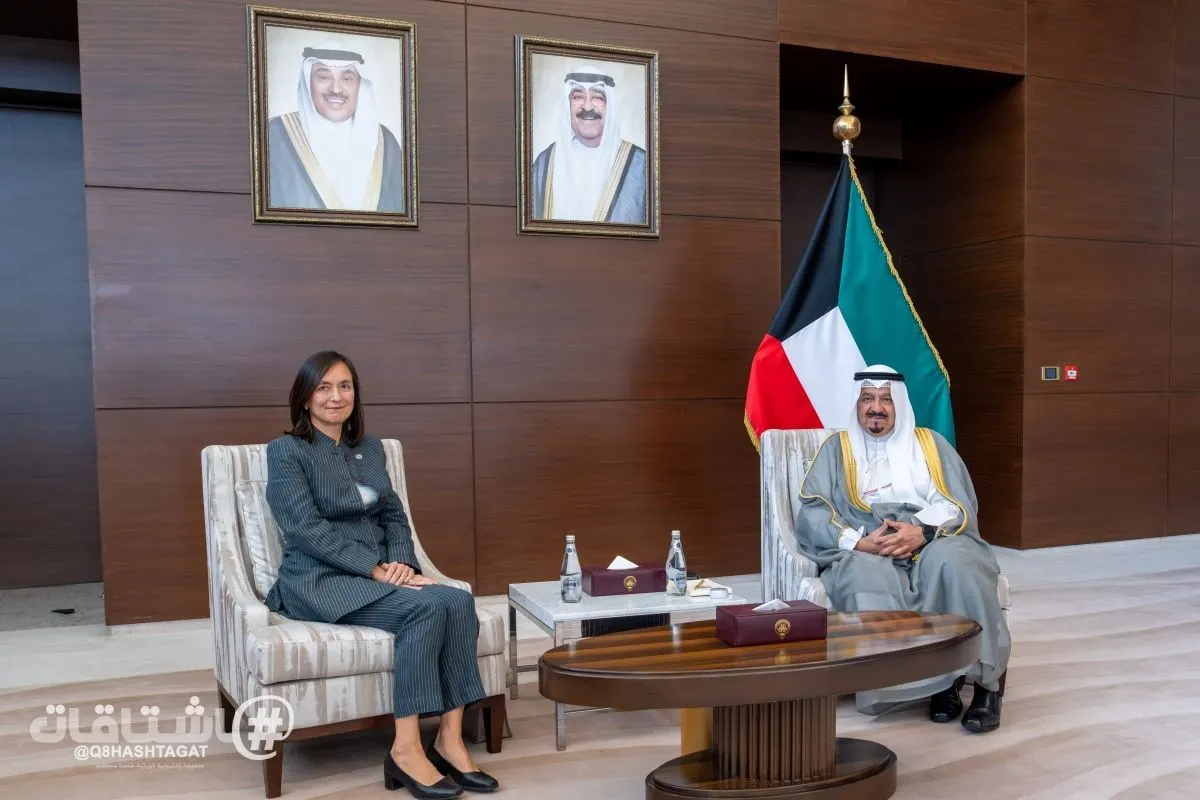 سمو رئيس مجلس الوزراء الشيخ أحمد العبدالله يستقبل الممثلة العليا للأمين العام للأمم المتحدة لتنفيذ قرار مجلس الأمن (2792)