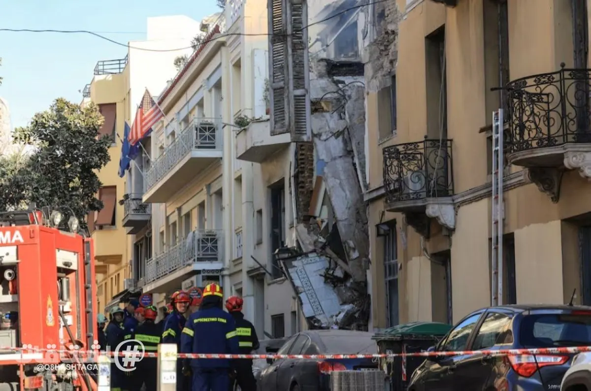 انهيار جزئي لمبنى عقب انفجار في وسط أثينا وتقارير عن إصابة شخص