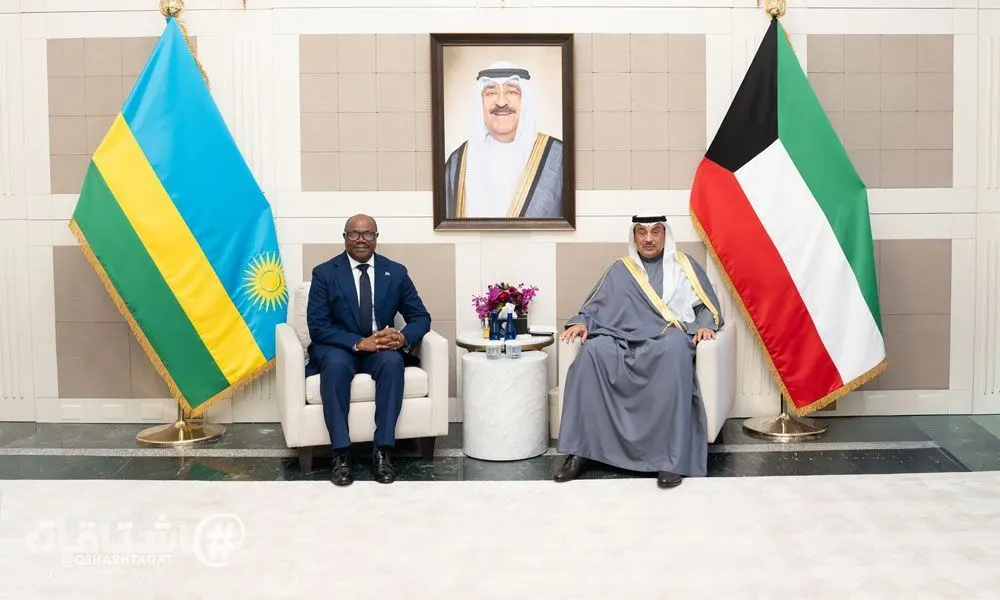 ممثل سمو أمير البلاد سمو ولي العهد يستقبل رئيس وزراء رواندا في مقر دولة الكويت لدى الأمم المتحدة